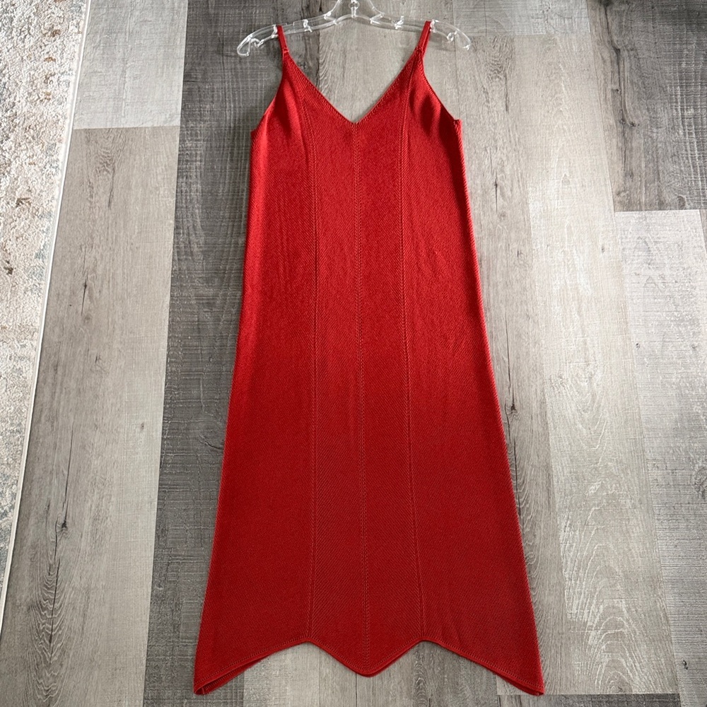 LEITH Red V-Neck Midi/Maxi Slip Dress